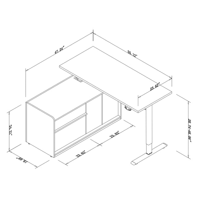 Height Adjustable L-Shaped Standing Desk