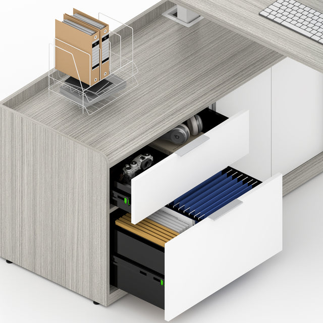 Height Adjustable L-Shaped Standing Desk