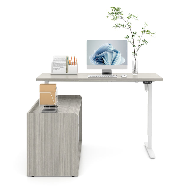 Height Adjustable L-Shaped Standing Desk