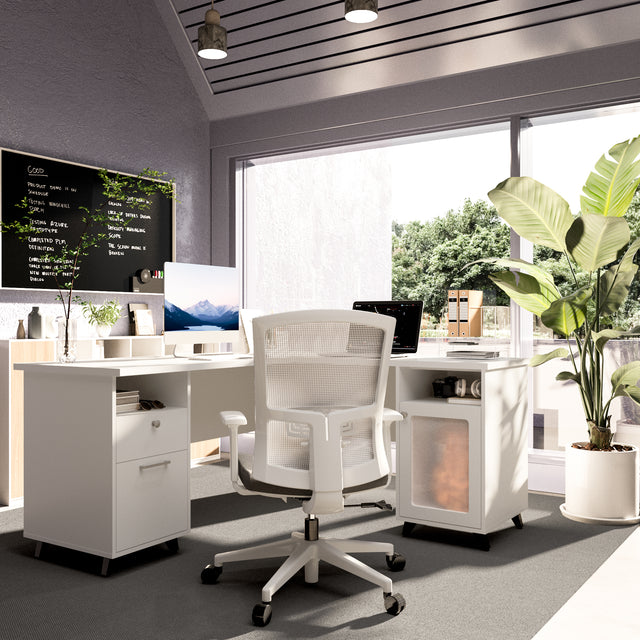 60'' L-Shaped Executive Desk With Drawer