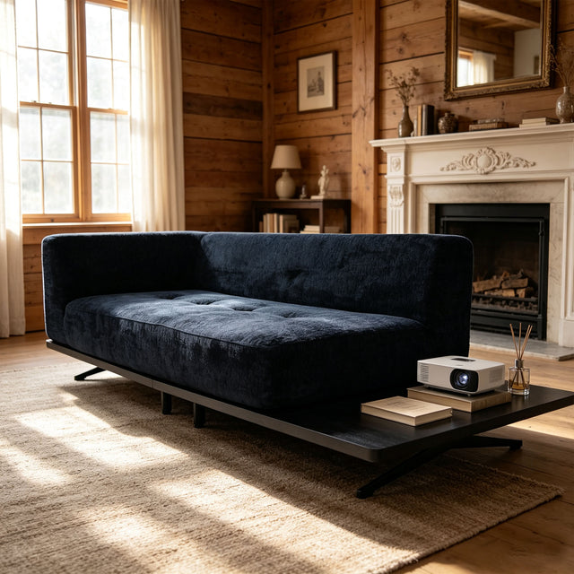 101" Boneless Couch with Raised Base, Deep Seat Cloud Sofa, Easy Clean,Modular Boneless Couch with Raised Platform Base