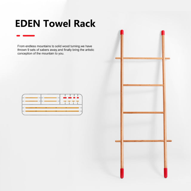 Wood Towel Rack | ALFA x PIY EDEN Towel Rack - Freestanding Towel Stand