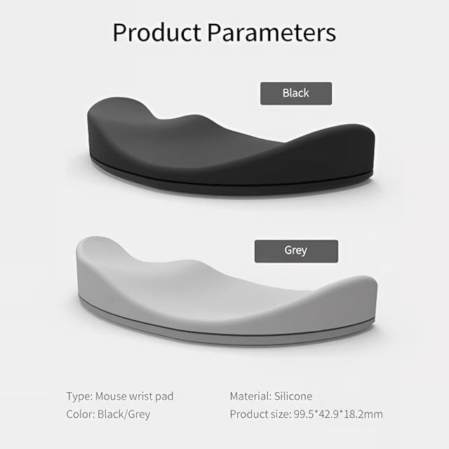2PCS Ergonomic Mouse Wrist Rest Support, Wrist Pain Relief (Black, Gray)