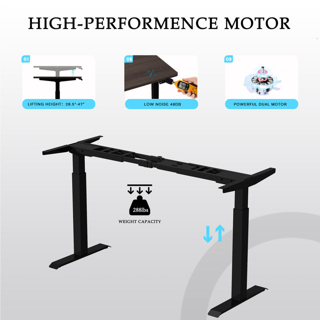 Dual Motor 2-Stage Electric Standing Desk Frame