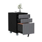 Filing Cabinet 3-Drawer Gray Black Cabinet with Lock