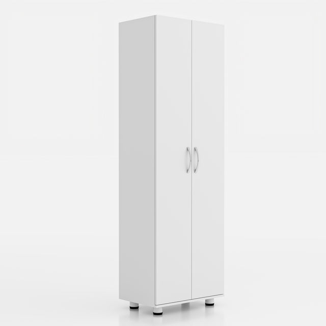 75" Tall Garage Storage Cabinet with Adjustable Shelves, White Freestanding Cabinet for Garage, Laundry Room, Pantry, Kitchen, Pantry, or Workshop