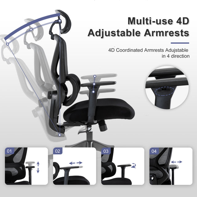 Ergonomic Adjustable Office Chair with Headrest
