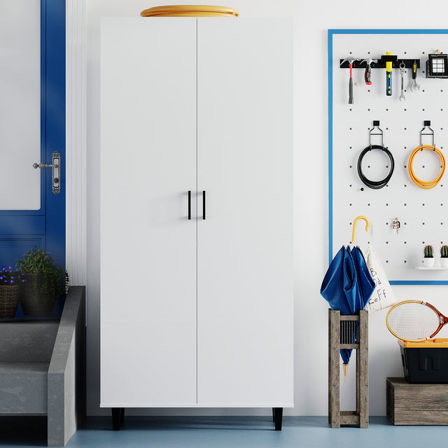 77" H Storage Cabinet with with Doors and Adjustable Shelves