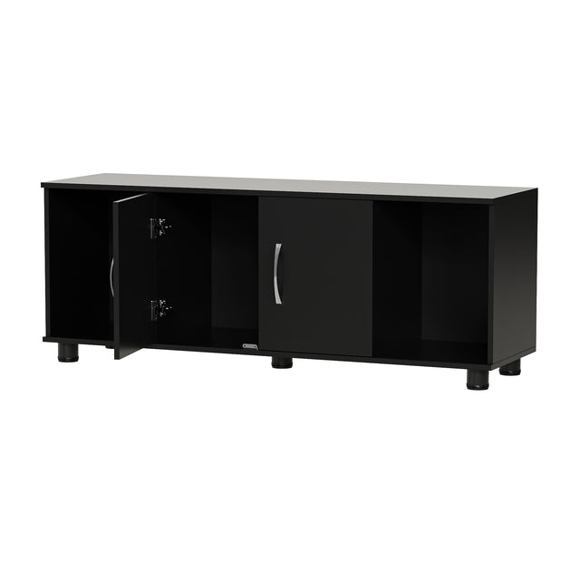 2-Door Storage TV Stand with Open Cubbies for Living Roomor Bedroom | Shoe Organizer Bench for Entryway