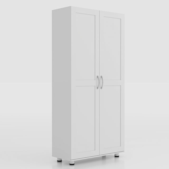 75" Tall Garage Storage Cabinet with 3 Adjustable Shelves, Freestanding Tall Utility Cabinet with Doors for Garage, Laundry Room, Pantry, or Office