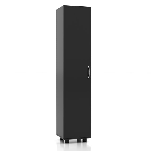 75"H Narrow Pantry Storage Cabinet Single Door with Adjustable Shelves, Freestanding Utility Organizer for Garage, Laundry Room, Pantry, or Office