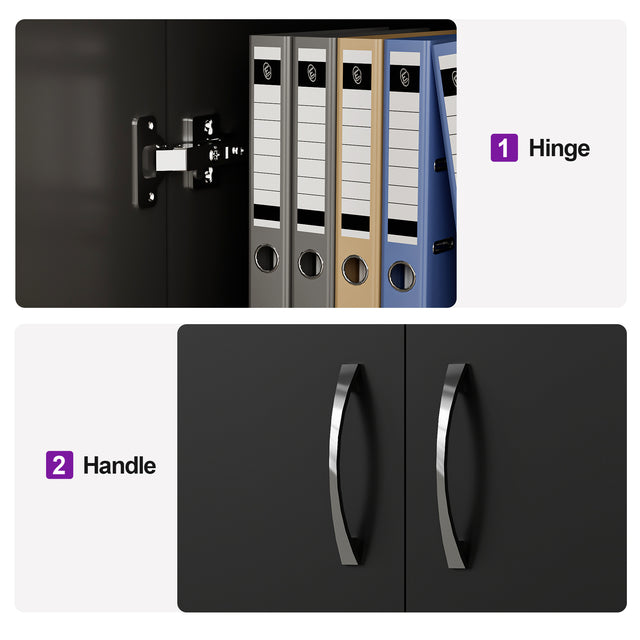 54”Wall Mounted Cabinet with Hanging Rod | 3-Door Storage Cabinet with Adjustable Shelf, Hanging Storage Cupboard for Laundry Room, Mudroom, Garage, Kitchen