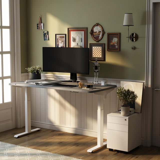ALFA Dual Motor Standing Desk Adjustable Standing Desk with Pop up Outlet 60" x 30"