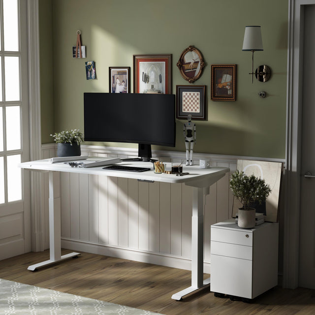 ALFA Dual Motor Standing Desk Adjustable Standing Desk with Pop up Outlet 60" x 30"