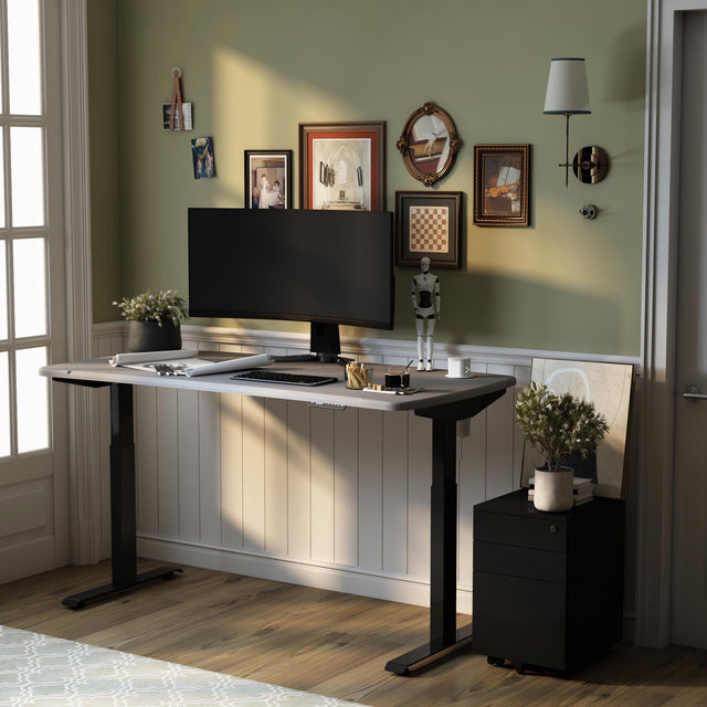 ALFA Dual Motor Standing Desk Adjustable Standing Desk with Pop up Outlet 60" x 30"