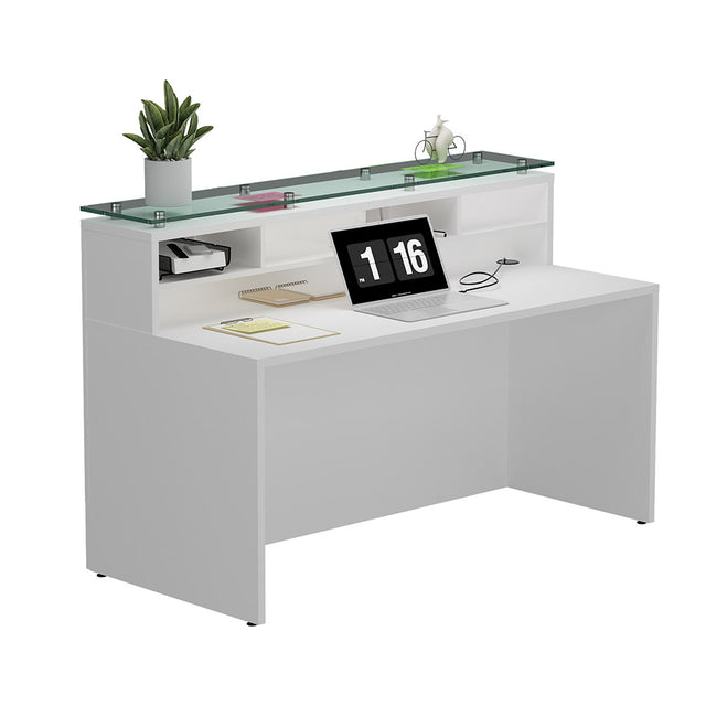 GINO Collection | Rectangular Glass Reception Desk