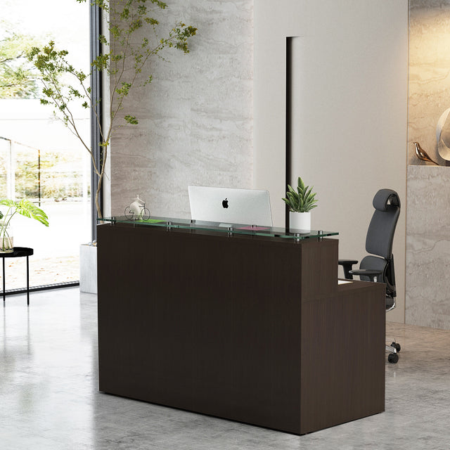 GINO Collection | Rectangular Glass Reception Desk