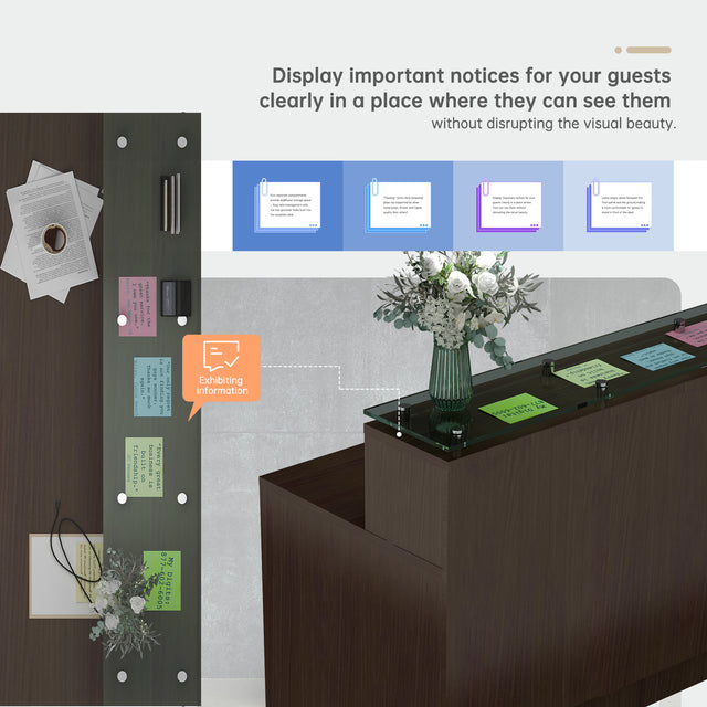 GINO Collection | Rectangular Glass Reception Desk