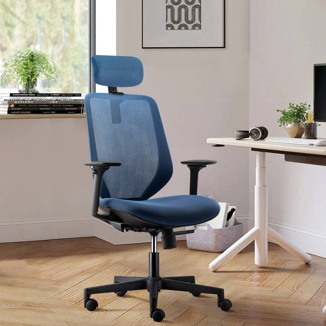 Office Chair with Mesh Lumbar Blue 262