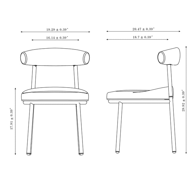 Helia Modern Leather Chair  Set of 2