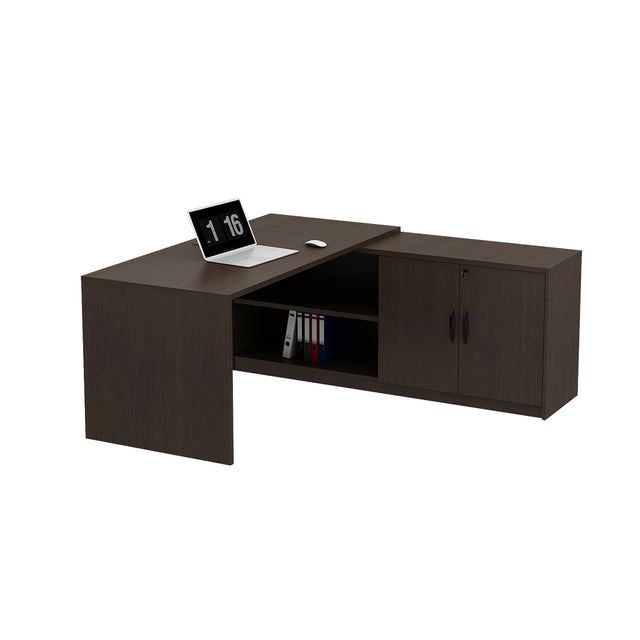 GINO Collection | Modern L-shaped Executive Office Desk with Side Cabinet