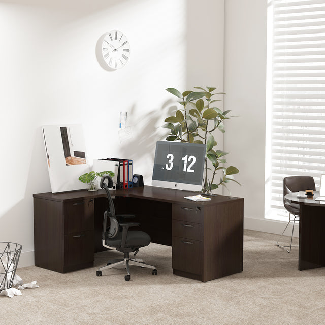 GINO Collection | Modern Rectangular Front L-shaped Executive Desk