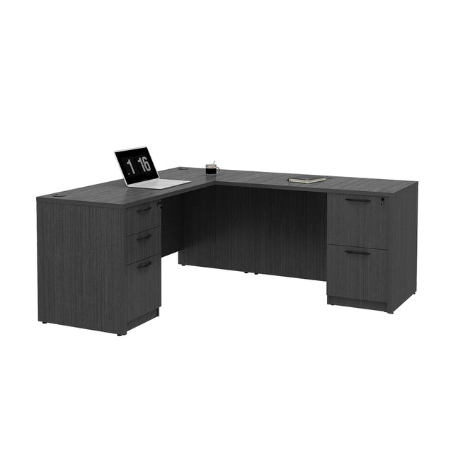 GINO Collection | L-shaped Executive Office Desk with 3 Drawer Cabinet and 2 Drawer Cabinet