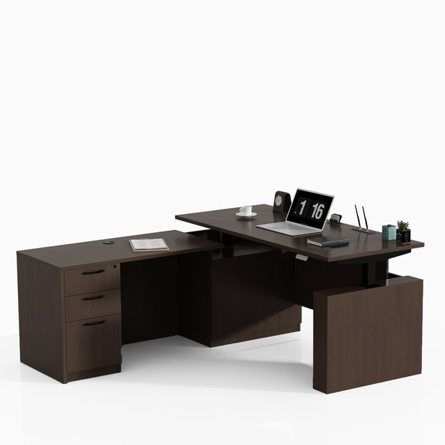 GINO Collection | 76.77'' Height Adjustable Executive Standing desk with Cabinets