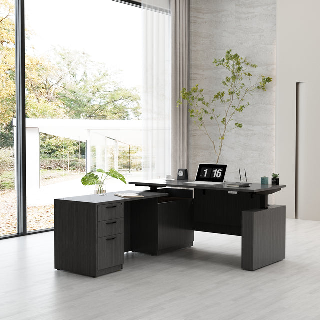 GINO Collection | 76.77'' Height Adjustable Executive Standing desk with Cabinets