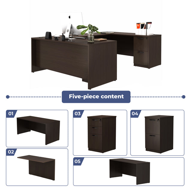 GINO Collection | Modern/Contemporary U-shaped Executive Desk