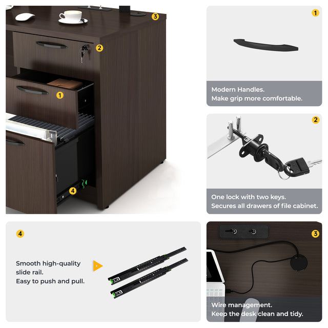 GINO Collection | Modern/Contemporary U-shaped Executive Desk