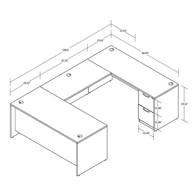 GINO Collection | Modern/Contemporary U-shaped Executive Desk