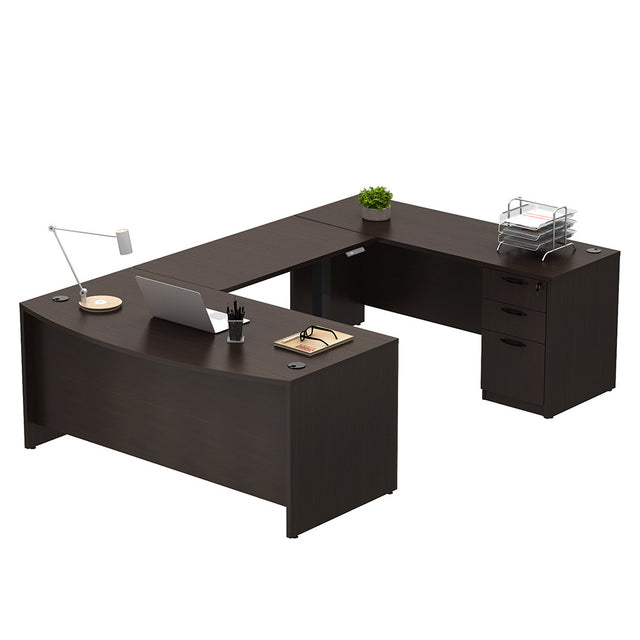 GINO Collection | Modern Bow Front U-shaped Height Adjustable Electric Executive Desk