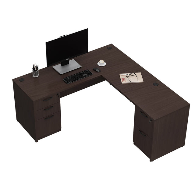 GINO Collection | Modern Rectangular Front L-shaped Executive Desk