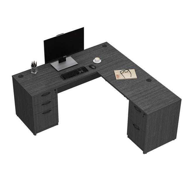 GINO Collection | Modern Rectangular Front L-shaped Executive Desk