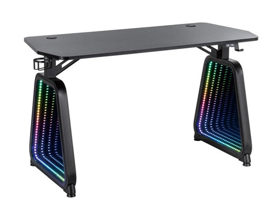 Infinity Gaming Desk with LED Lights & Regular Mirrors