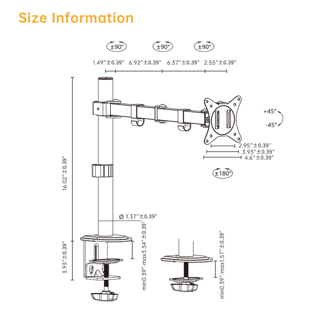 SINGLE-MONITOR STEEL ARTICULATING MONITOR MOUNT