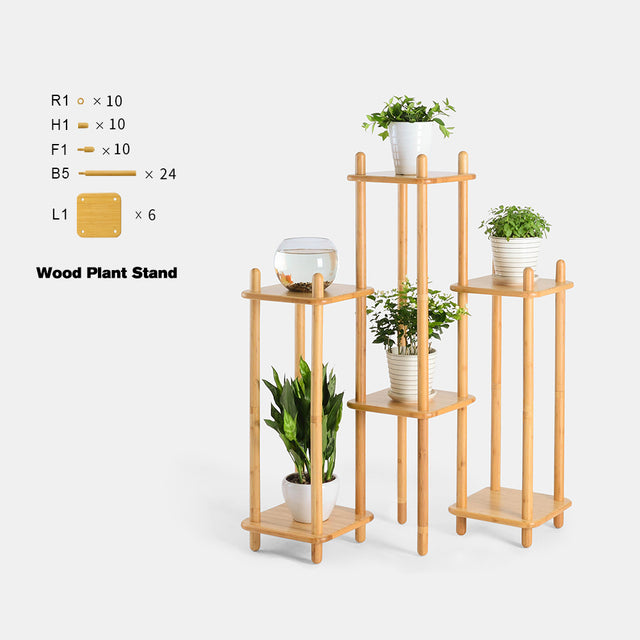Wood Plant Stand | ALFA x PIY CELL Plant Stand - Window Garden Balcony Plant Holder  Set of 3