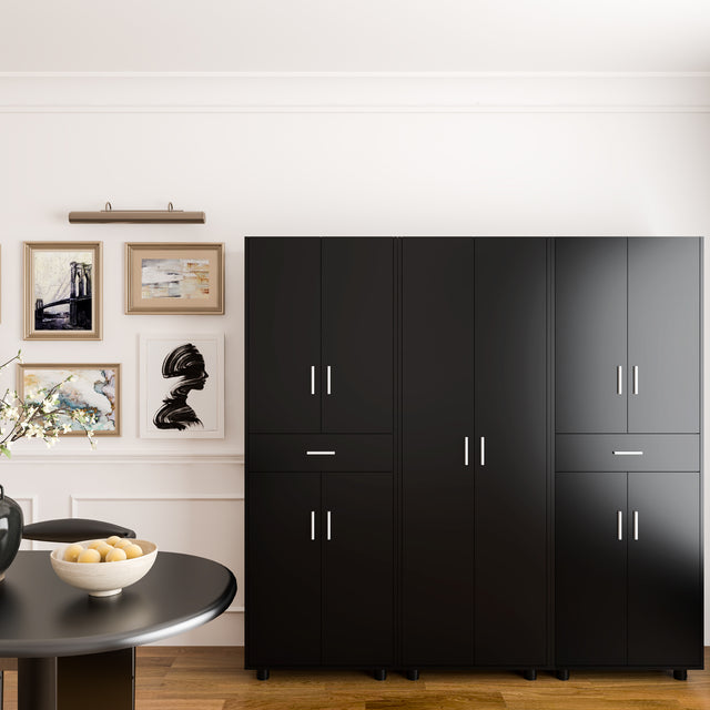 71" 3-Piece Tall Storage Cabinet Set with Drawer & Shelves – Home Organizer