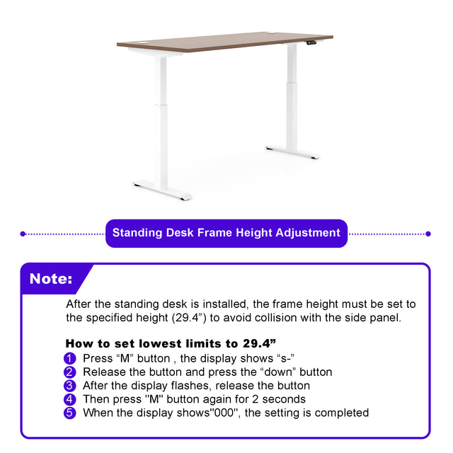 U-Shaped Adjustable Height Executive Standing Desk With 3 Drawer Pedestal