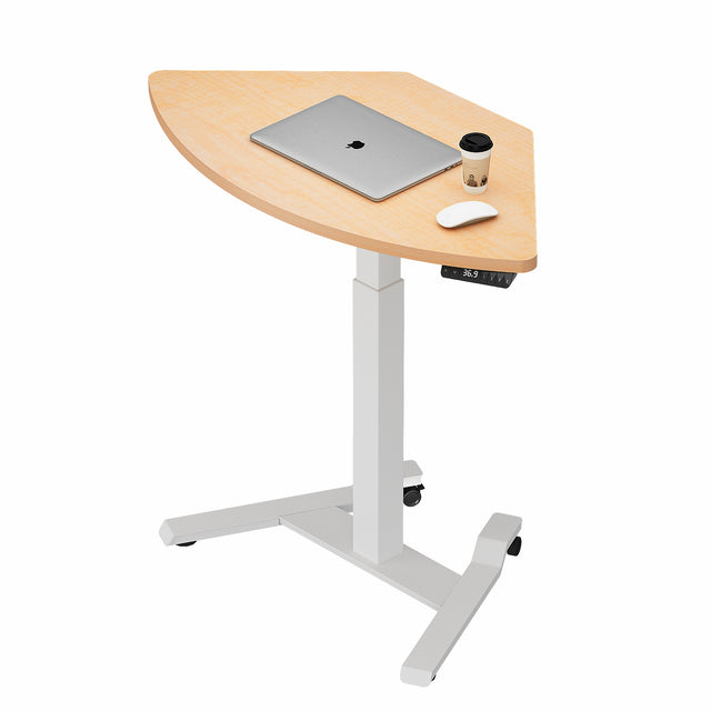 Fan-Shape Mobile Podium | ALFA Adjustable Laptop Stand with Locking Wheels & Presets
