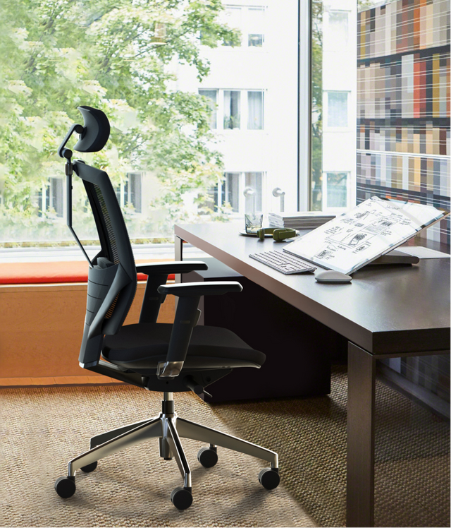 ALFA Executive Task Chair with Head Rest Multifunctional Chair for Home & Office Adjustable Back and Armrest Chair 207