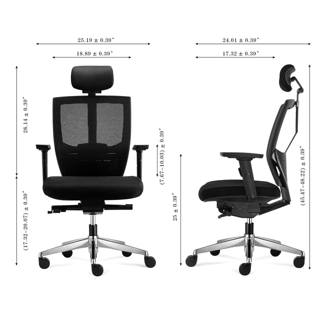 ALFA Executive Task Chair with Head Rest Multifunctional Chair for Home & Office Adjustable Back and Armrest Chair 207