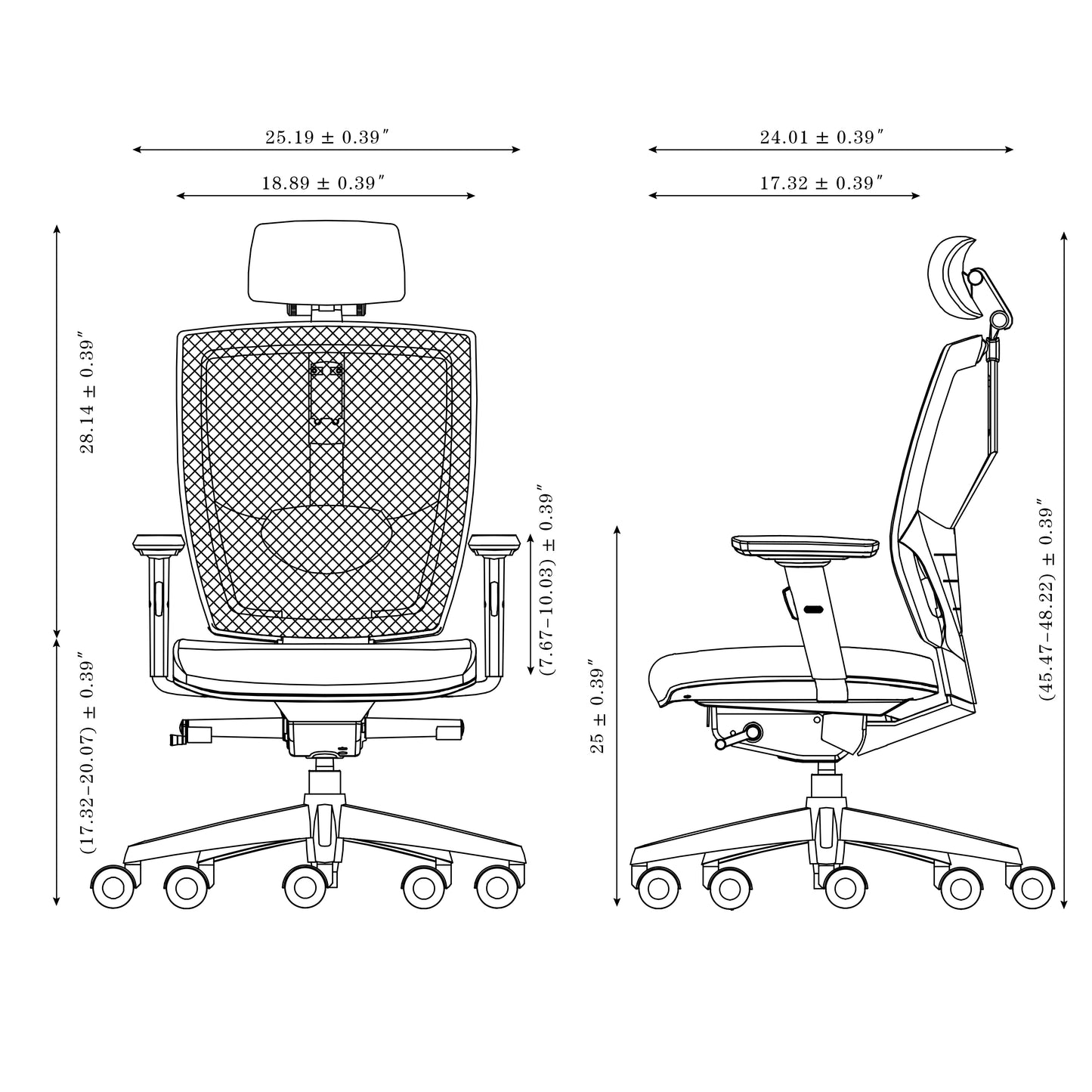 ALFA Executive Task Chair with Head Rest Multifunctional Chair for Home & Office Adjustable Back and Armrest Chair 207