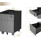 Filing Cabinet | ALFA CUBOX 2-Drawer Gray Black Mobile Vertical File Cabinet with Lock15"