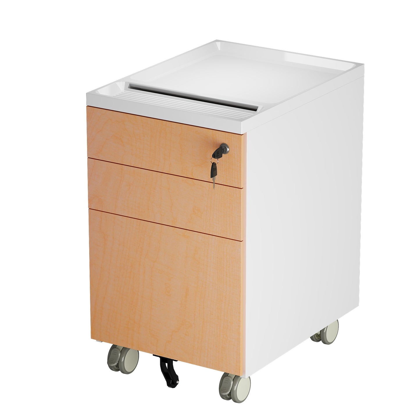 Filing Cabinet  | ALFA CUBOX 3-Drawer Maple Mobile Vertical File Cabinet with Lock