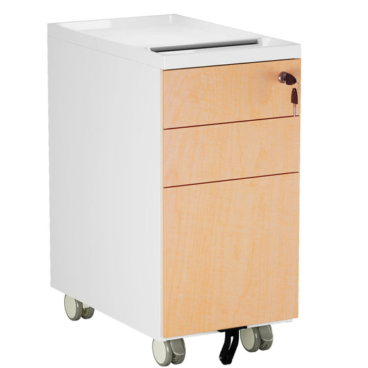 Filing Cabinet  | ALFA CUBOX 3-Drawer Maple Mobile Vertical File Cabinet with Lock
