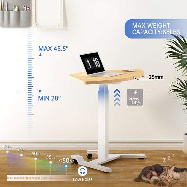 Fan-Shape Mobile Podium | ALFA Adjustable Laptop Stand with Locking Wheels & Presets
