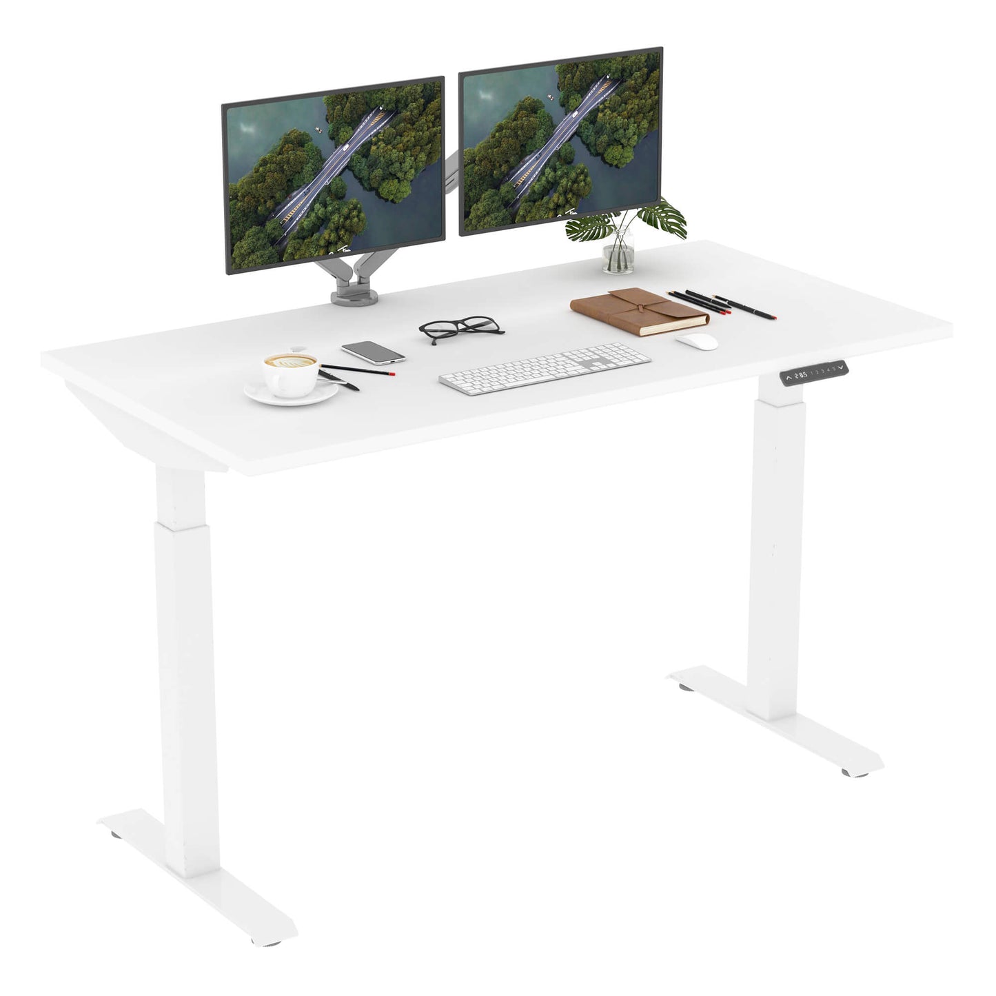 Dual Motor Standing Desk | ALFA DUO Desk - Standing Desk Dual Motor 2 Stage 55 x 28"