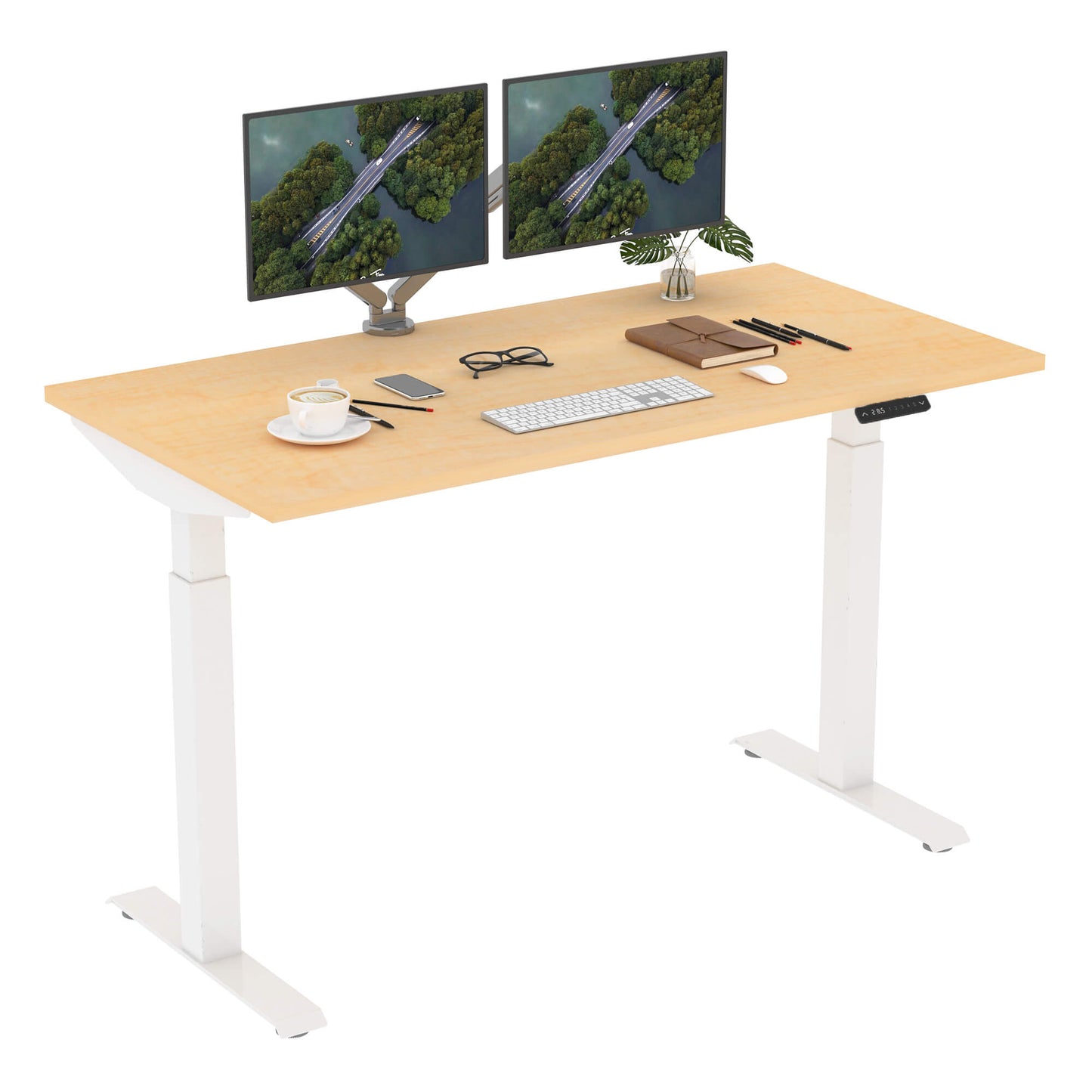 Dual Motor Standing Desk | ALFA DUO Desk - Standing Desk Dual Motor 2 Stage 55 x 28"
